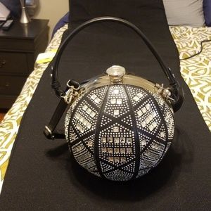 Black Bling Round Purse